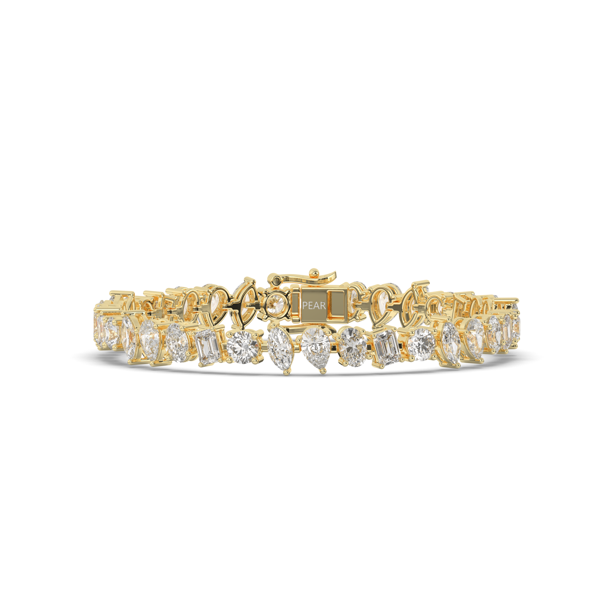 Wide Pear-Shaped Lab-grown Diamond Tennis Bracelet - Pear Jewels