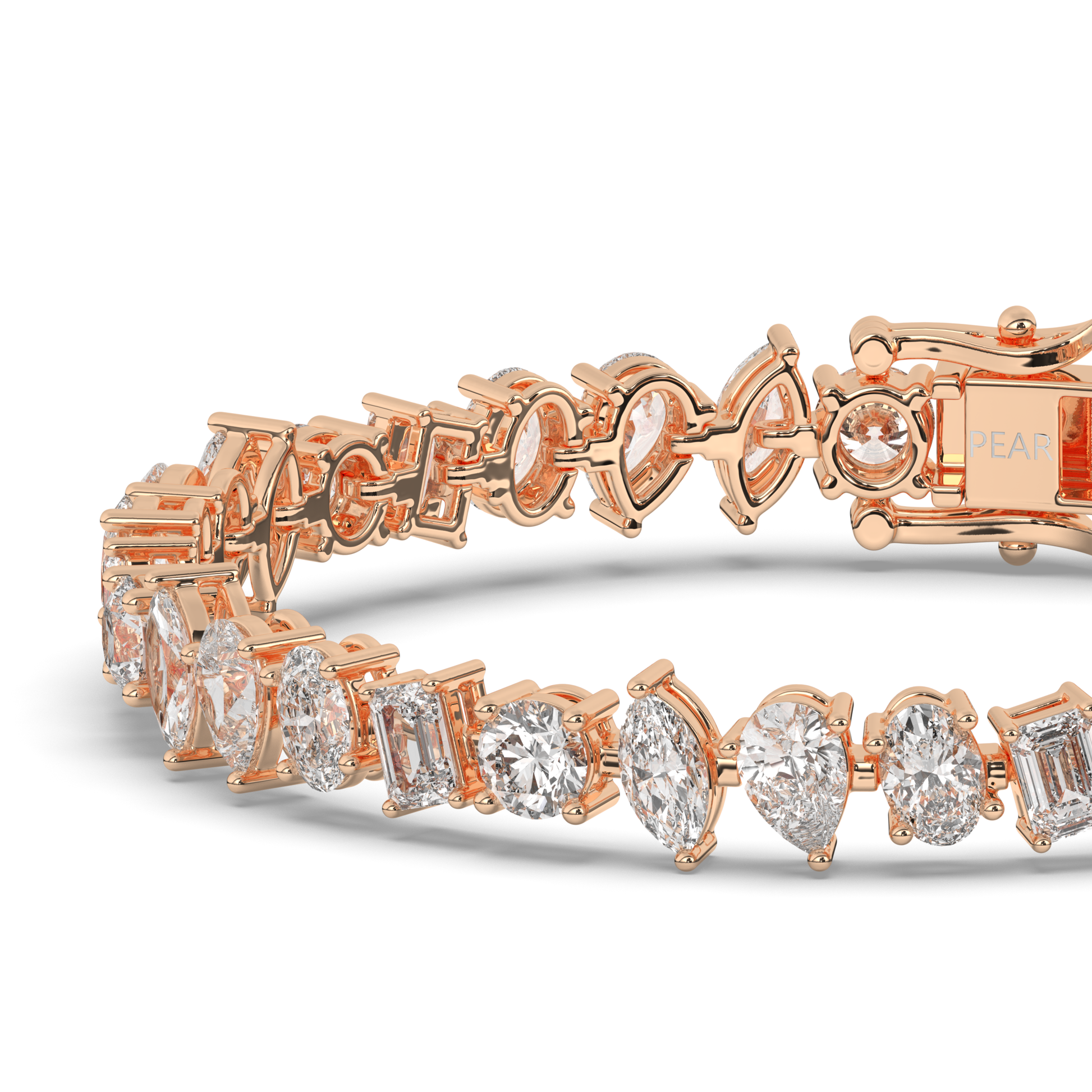 Wide Pear-Shaped Lab-grown Diamond Tennis Bracelet - Pear Jewels