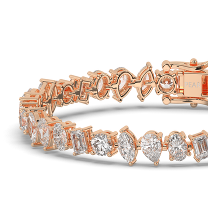 Wide Pear-Shaped Lab-grown Diamond Tennis Bracelet - Pear Jewels