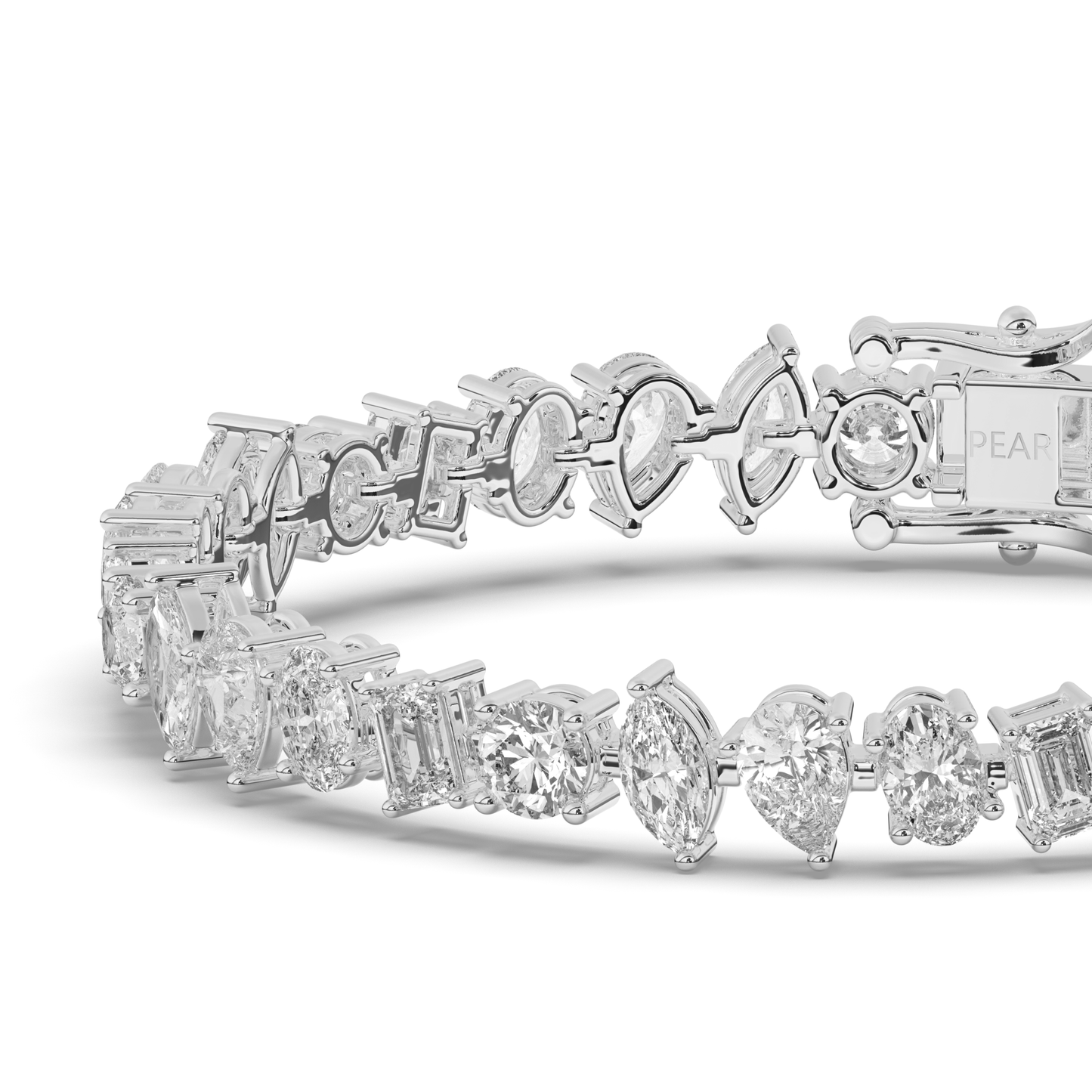 Wide Pear-Shaped Lab-grown Diamond Tennis Bracelet - Pear Jewels