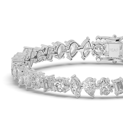 Wide Pear-Shaped Lab-grown Diamond Tennis Bracelet - Pear Jewels