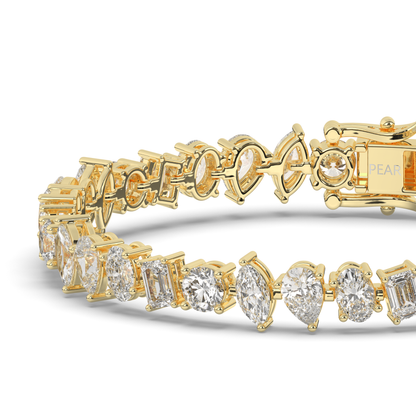 Wide Pear-Shaped Lab-grown Diamond Tennis Bracelet - Pear Jewels