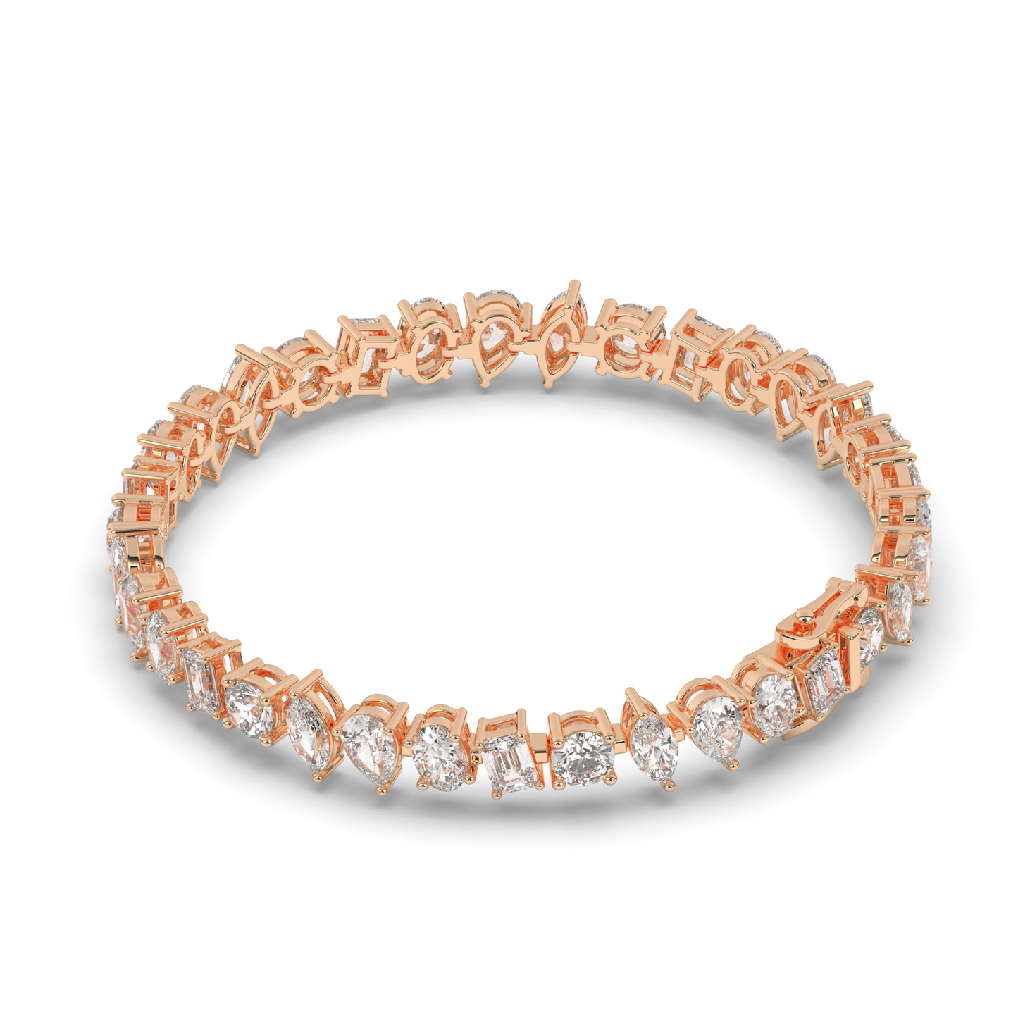 Wide Pear-Shaped Lab-grown Diamond Tennis Bracelet - Pear Jewels