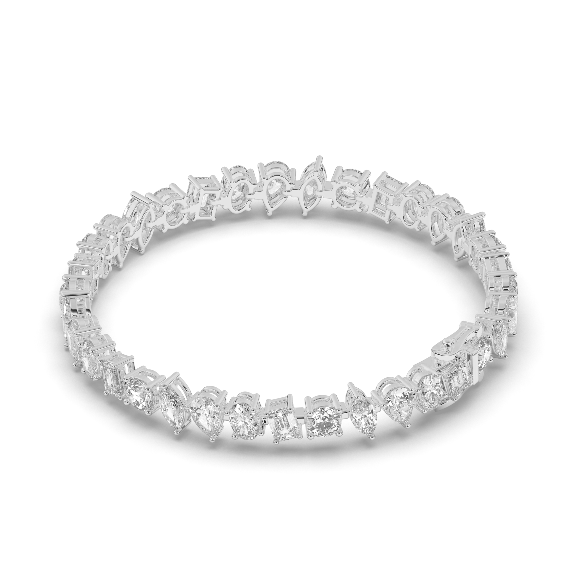 Wide Pear-Shaped Lab-grown Diamond Tennis Bracelet - Pear Jewels