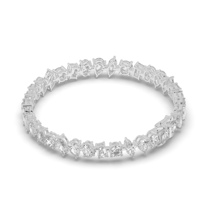 Wide Pear-Shaped Lab-grown Diamond Tennis Bracelet - Pear Jewels