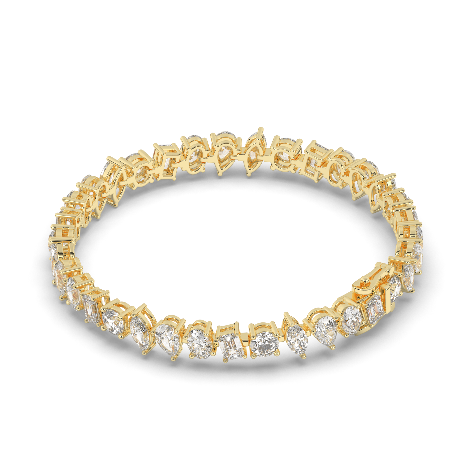 Wide Pear-Shaped Lab-grown Diamond Tennis Bracelet - Pear Jewels