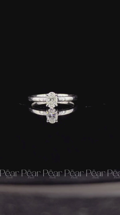 1ct Oval Solitaire Natural Diamond Engagement Ring