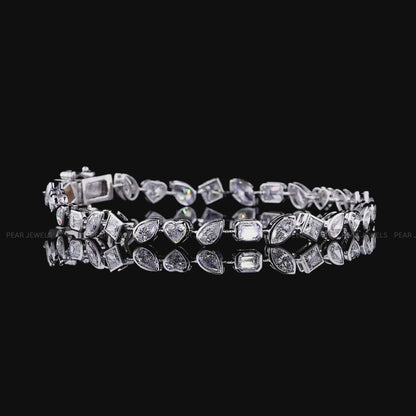 Multi-Shape Lab-Grown Diamond Tennis Bracelet – 0.20CT Each