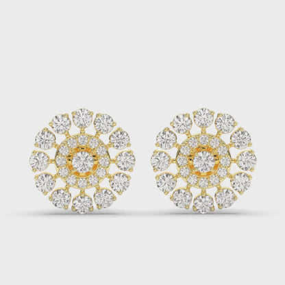 Ethereal Sparkle Round Lab-Grown Diamond Earrings