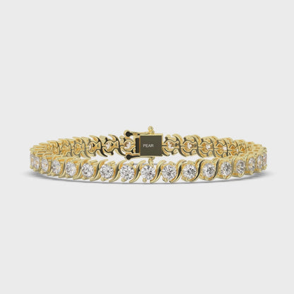 Round Cut Lab grown Diamond S-type Tennis Bracelet