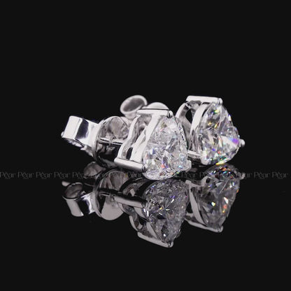 Heart Lab-Grown Diamond Stud Earrings – 2.00 TCW, D Colour, VVS2 Clarity