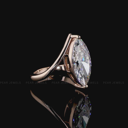 4.00CT Marquise Solitaire Lab-Grown Diamond Engagement Ring