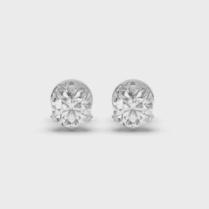 Classic Round Prong-Set Solitaire Lab-Grown Diamond Stud Earrings