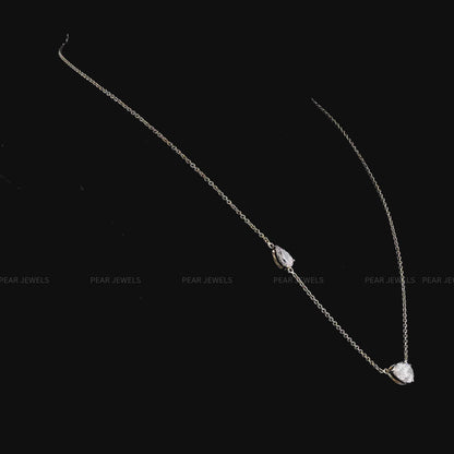 4.00TCW Pear Cut IGI Certified Lab-Grown Diamond Two-Stone Necklace