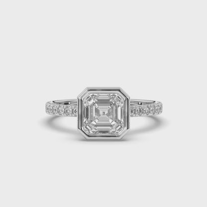 Asscher Bezel Setting Lab-Grown Diamond Engagement Ring