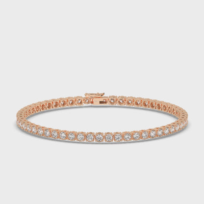 Round Cut Lab-grown Diamond Trendy Tennis Bracelet