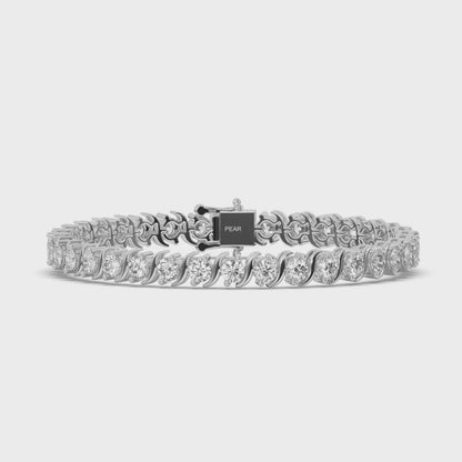 Round Cut Lab grown Diamond S-type Tennis Bracelet