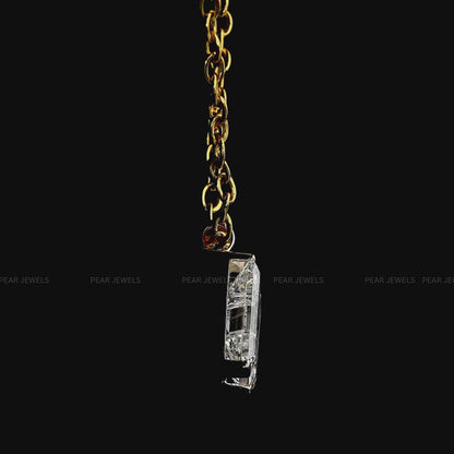 “N” Initial 7mm Lab-Grown Diamond Letter Pendant Necklace