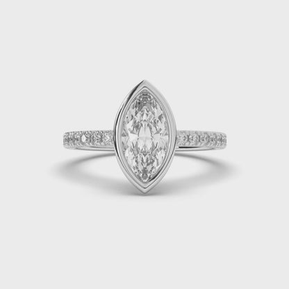 Marquise Bezel Setting Lab-Grown Diamond Engagement Ring