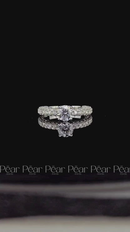 0.75Ct Hidden Halo Round Lab Grown Engagement Ring