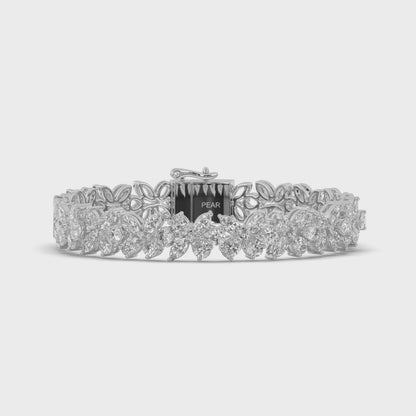 Diamond Leaves & Butterfly Lab-grown Tennis Bracelet