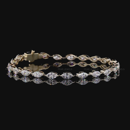 Marquise Lab-Grown Diamond Tennis Bracelet