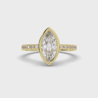 Marquise Bezel Setting Lab-Grown Diamond Engagement Ring