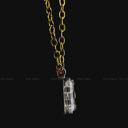 “E” Initial 7mm Lab-Grown Diamond Letter Pendant Necklace