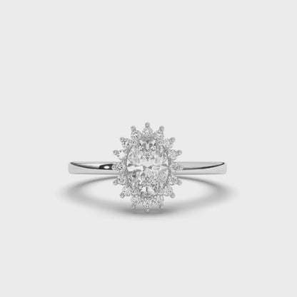 Luminous Oval Halo Lab-Grown Diamond  Engagement Ring