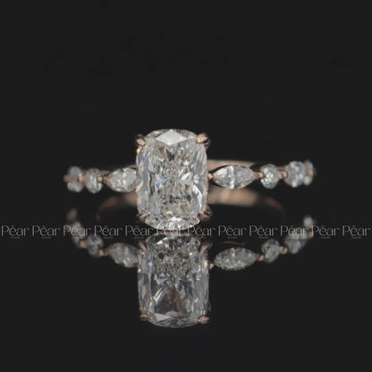 1.5ct Elongated Cushion & Marquise Labgrown Diamond Ring