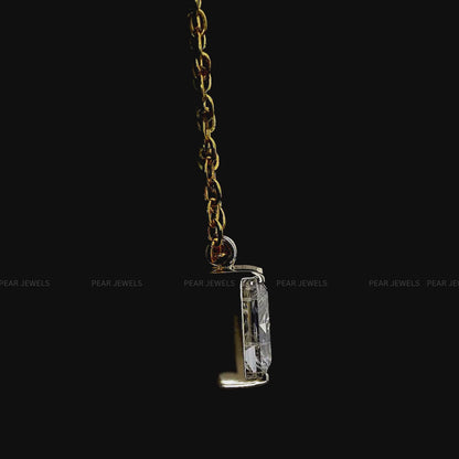 “M” Initial 7mm Lab-Grown Diamond Pendant Necklace | IGI Certified