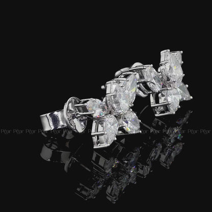 Pear & Marquise Lab-Grown Diamond Flower Earrings