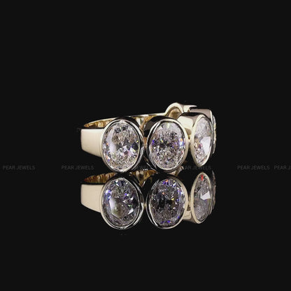 5.00CTW Five-Stone Oval Lab-Grown Diamond Bezel Band