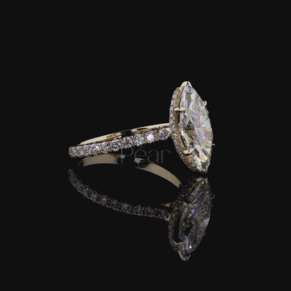 3.00Ct Marquise with hidden halo Labgrown Diamond Cathedral Setting Ring