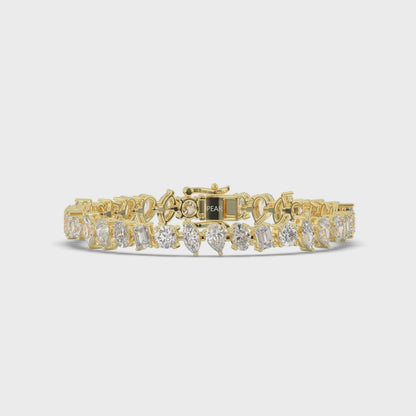 Wide Pear-Shaped Lab-grown Diamond Tennis Bracelet