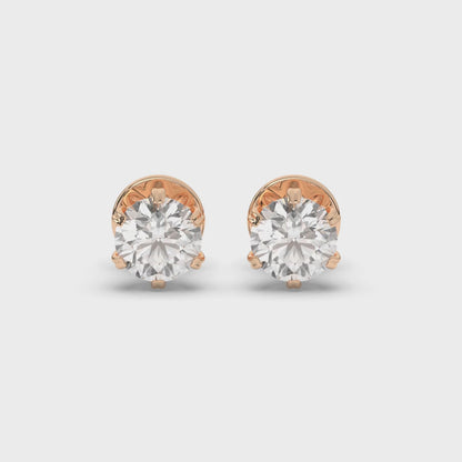Classic Round Prong-Set Solitaire Lab-Grown Diamond Stud Earrings