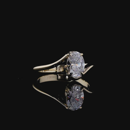 1.00TCW Oval Solitaire Lab-Grown Diamond Ring Band