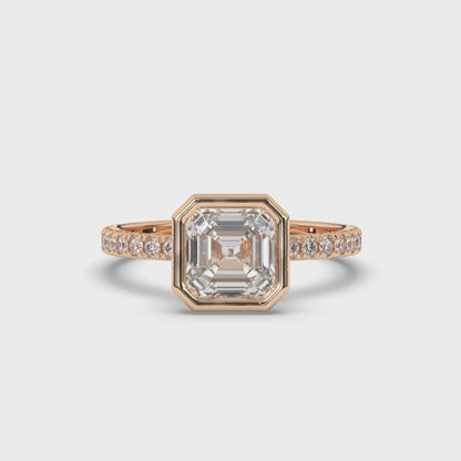 Asscher Bezel Setting Lab-Grown Diamond Engagement Ring