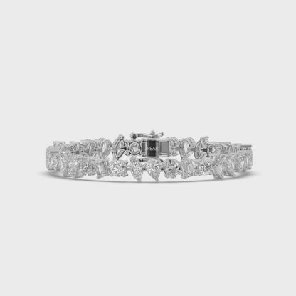 Wide Pear-Shaped Lab-grown Diamond Tennis Bracelet