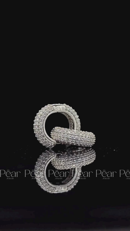 Round Diamond Hoop Lab-grown Diamonds Earrings