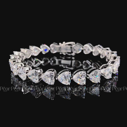 0.8ct Heart Shape Tennis Labgrown Diamond Bracelet