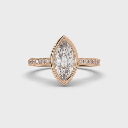 Marquise Bezel Setting Lab-Grown Diamond Engagement Ring