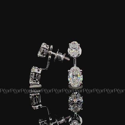 1.0ct + 0.5ct Two in one Oval Labgrown Diamond Studs