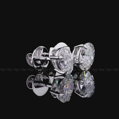 Oval Lab-Grown Diamond Stud Earrings – 2.00 TCW, E Colour, VVS2 Clarity
