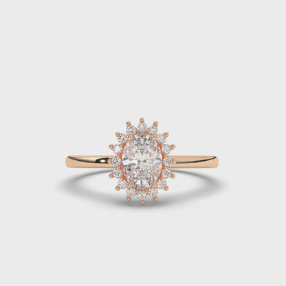 Luminous Oval Halo Lab-Grown Diamond  Engagement Ring