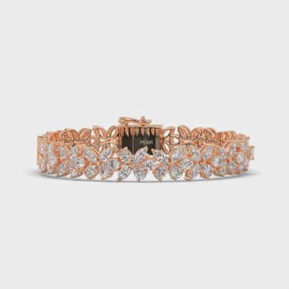 Diamond Leaves & Butterfly Lab-grown Tennis Bracelet
