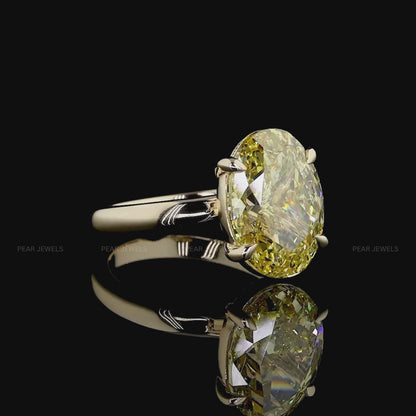 6ct fancy yellow oval solitaire labgrown engagemet ring