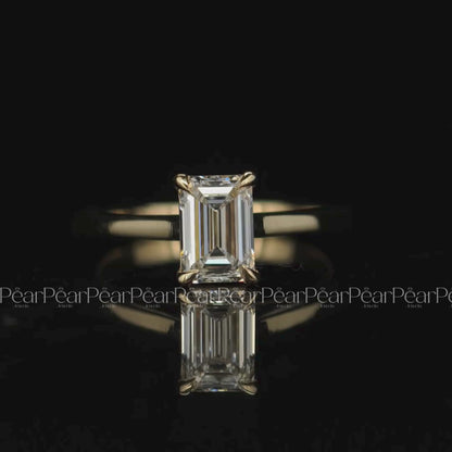 1.5ct Emerald Solitaire Labgrown Diamond Ring