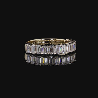 Emerald Labgrown Diamond  Half Eternity Wedding Band 1.3 TCW