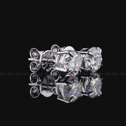 Round Lab-Grown Diamond Stud Earrings – 4.00 TCW, E Colour, VVS2 Clarity